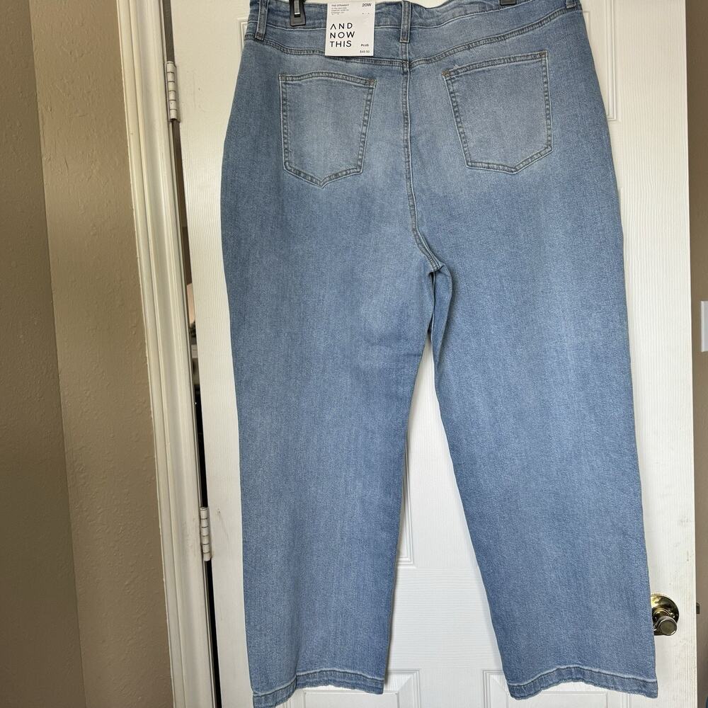 And Now This NEW Womens Jeans Plus Sz 20W Blue Stretch High Rise Straight Leg - Picture 2 of 16